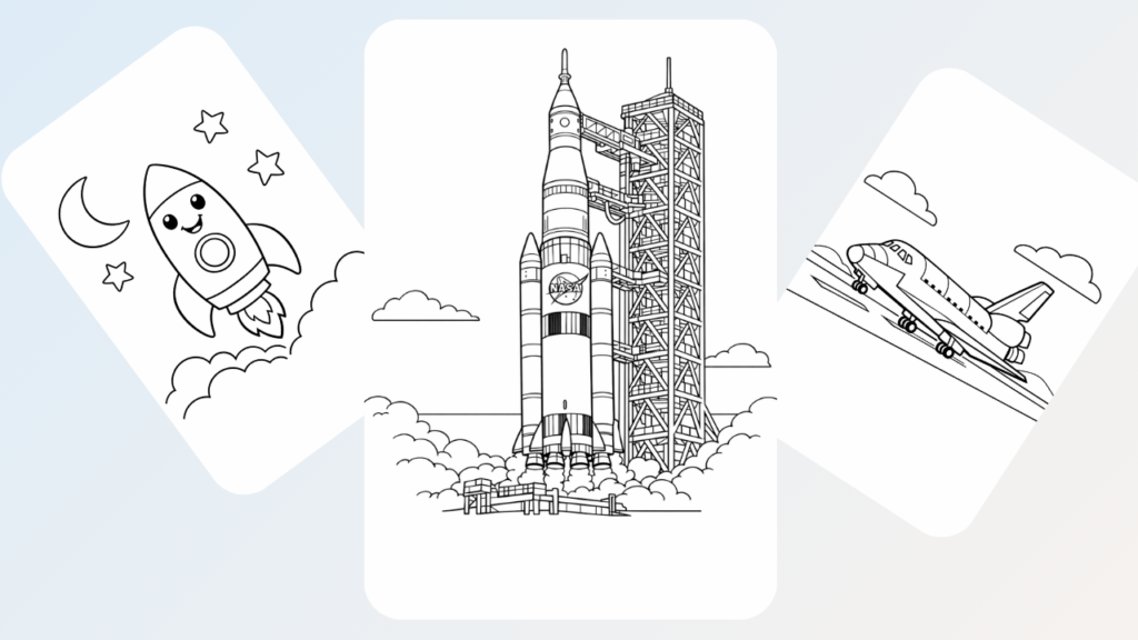Rocket coloring pages