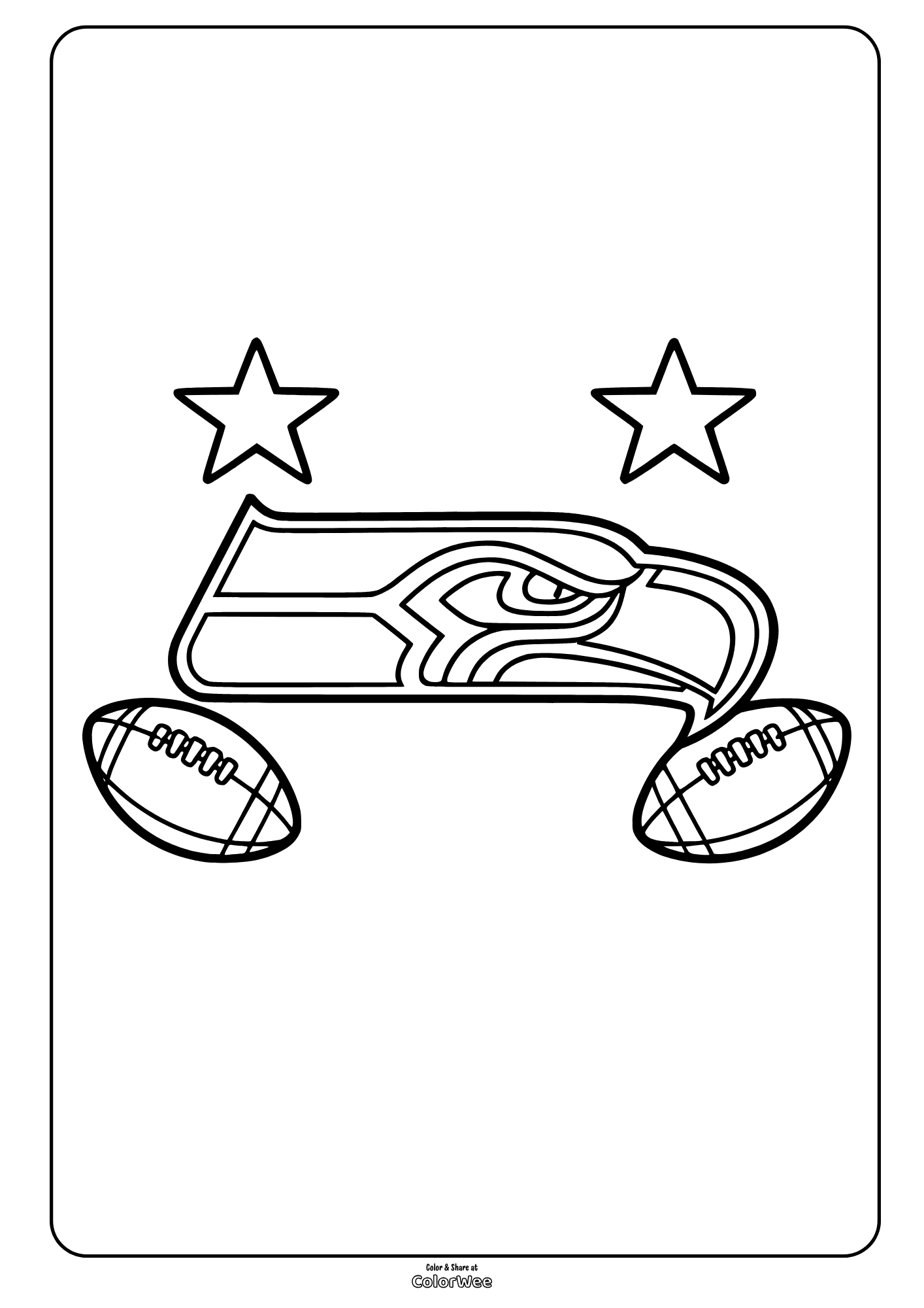 Seattle seahawks logo and stars coloring sheet