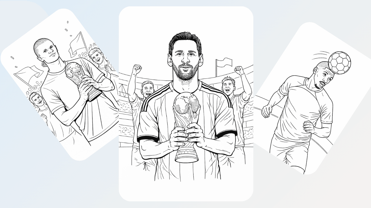 Famous soccer players coloring pages