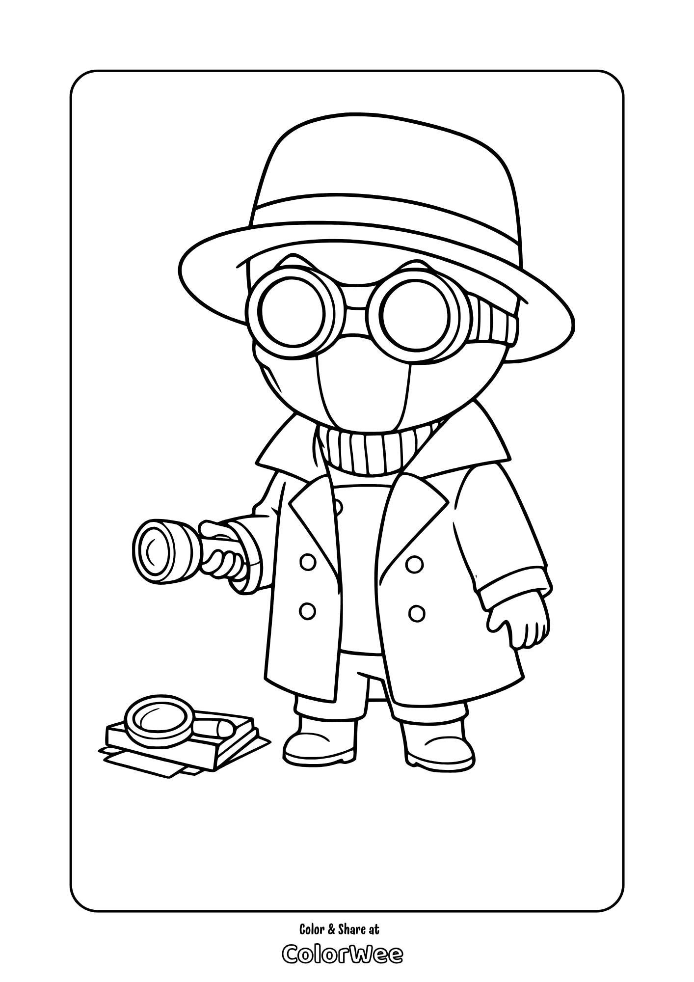 Chibi Spider-Noir Coloring Page
