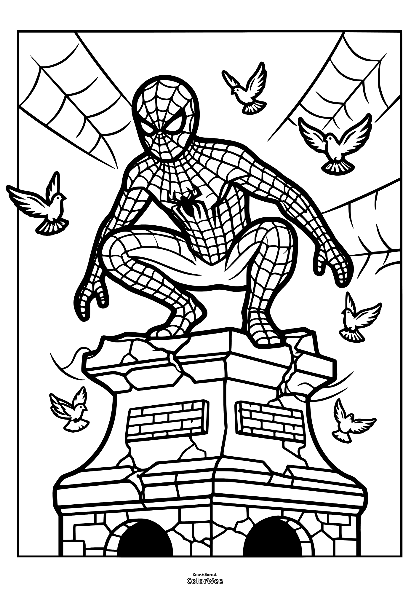 Spider-Man in Brand New Day Movie - Coloring Page.