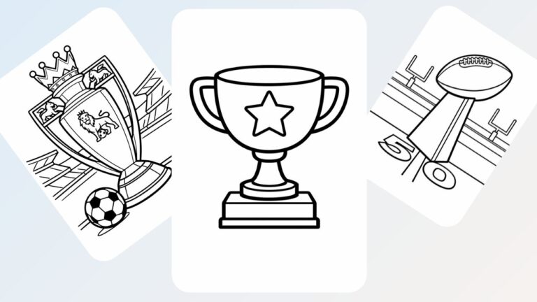 Trophy and sports awards free coloring pages.